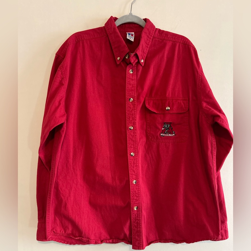 Vintage University of Alabama Russell Athletic 100% Cotton Button Down XL